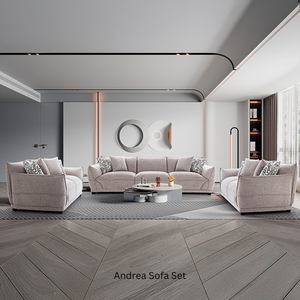 Juego de Sofás de Lujo Modernos y Cómodos para Sala de Estar, Comedor u Hotel, 3+2+2 Plazas, Tapizado en Tela, Seccional, Minimalista - Product Image 1