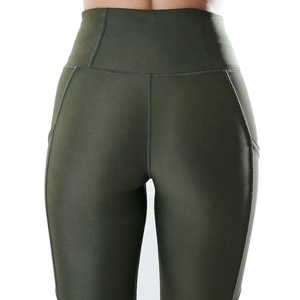 Hot Selling High Waist Scrunch Butt Sports <b>Leggings</b> for Women Customized High Quality Yoga Pants with Solid <b>Pattern</b> - Product Image 5