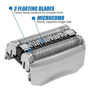 Paquete de 3 cabezales de repuesto para afeitadora eléctrica, compatibles con la cuchilla de afeitar, para afeitado facial masculino - Product Image 1