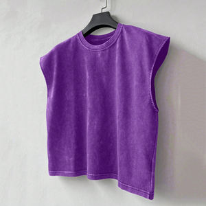 Camiseta sin mangas para hombre de gran oferta personalizada 100% algodón informal de talla grande camiseta sin mangas al por mayor moda High Street Fitness chaleco - Product Image 4