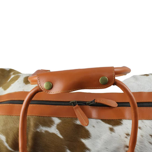 Top sac polochon en cuir de vachette voyage mode occidentale pour hommes et sacs de selle pliables sac de sport en cuir multifonctionnel - Product Image 2