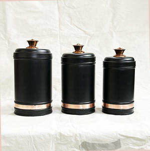 ออกแบบใหม่โลหะชุบสังกะสีกระป๋องครัวชุด 3 ขายและมีคุณภาพสูงห้องครัวกล่องเก็บชากาแฟขวด - Product Image 6