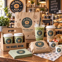 Emballages personnalisés AT PACK pour boulangerie avec sacs en papier, gobelets à café, papier d'emballage et solutions d'emballage à emporter
