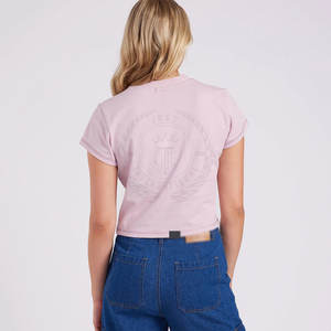 Camiseta de Manga Corta de Algodón Ligera, Transpirable y Ecológica para Mujer, Color Sólido, Informal, de Verano, Alta Calidad, al por Mayor - Product Image 5