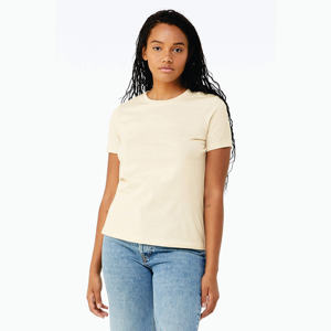 Camiseta de algodón suave para mujer, cómoda, cuello redondo, ligera, en blanco, moderna, personalizada, informal, para exteriores, elegante, para uso diario - Product Image 1