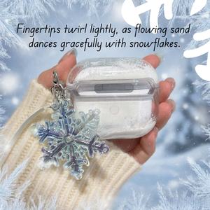 Funda Protectora Transparente de TPU y Silicona con Diseño de Nieve y Arena, Antipolvo y Antigolpes para <span class=keywords><strong>AirPods</strong></span>, Elegante y Protectora. - Product Image 2