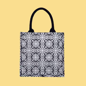 Reusable <b>Jute</b> <b>Fabric</b> Hand Carry Tote with Sturdy Build and Easy Handles for Vegetable Holding Office Meals and Market Use - Product Image 3