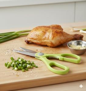 Tijeras de Cocina de 8 Pulgadas, Borde Liso, Acero Inoxidable, Tijeras Láser, Grado DIY, Multiusos, Hoja Extraíble, Mango de Plástico - Product Image 4