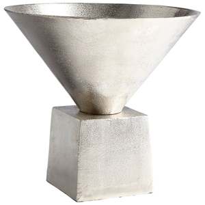 <b>Large</b> Aluminium Cone Shape Flower Vase with <b>Square</b> Base High Quality Decoration Flower Vase & Tree <b>Pot</b> for Sale - Product Image 1