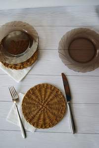 American Style Round Shape Handmade Rattan Coaster in Table Coaster for <b>Dinner</b> Home Decor Accessories - Product Image 6