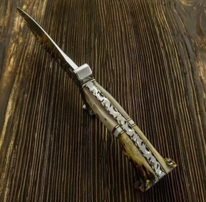 Lame fixe pleine Tang D2 acier personnalisé à la main Bowie cerf bois poignée couteau WS - Product Image 3