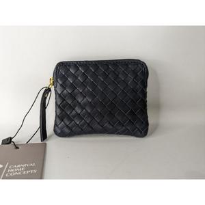 Bolsa de maquillaje de cuero puro portátil al por mayor para damas pequeñas bolsas de cosméticos con cierre de cremallera para almacenamiento de maquillaje - Product Image 1