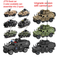 Miniatura de Vehículo Militar de las Fuerzas Especiales, Coche de Policía SWAT, Juguete de Bloques de Construcción a Escala para Niños