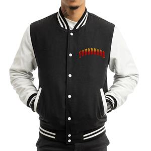 OEM/ODM veste universitaire en laine 100% pour hommes vêtements d'hiver avec logo à l'avant et broderie de logo personnalisé - Product Image 1
