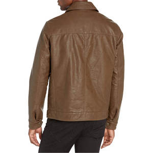 En stock, veste en cuir à étiquette privée, design unique, veste en cuir grande taille, vente flash, veste en cuir - Product Image 4