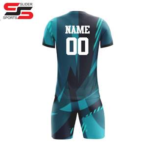 Maillot de football personnalisé sublimé 100% maillots de football imprimés en polyester uniformes de football verts et blancs pour ensembles d'équipe - Product Image 4