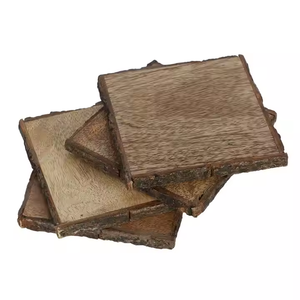 ที่รองแก้ววอลนัททำด้วยมือถาดรองแก้วทำจากไม้ - Product Image 1