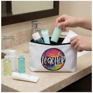 Trousse de toilette à fermeture éclair pour maquillage et papeterie, motif peint, pour cadeau et usage scolaire, 22x13.5cm - Product Image 3