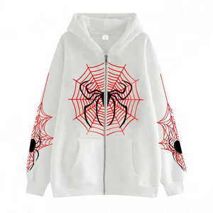 Sudadera con capucha deportiva French Terry con estampado de logotipo personalizado, chaqueta de invierno informal con cremallera, tela bordada de talla XS de peso pesado - Product Image 1