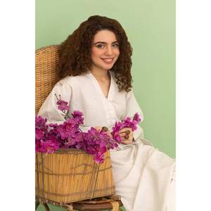 Camisa de Lino Simple Teñida a Mano, 100% Lino, Modelo WGK-YDW-DY-1616 - Product Image 2