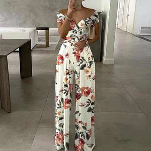 Women's One Shoulder Printed Temperament Commuter Casual High Waist ed Jumpsuit 2025 - Product Image 2