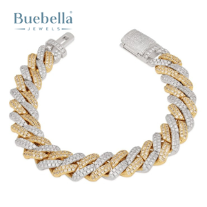 Hot Sale 12mm 925 <b>Silver</b> 18K Gold Plated Hip Hop Style Moissanite Bracelet <b>for</b> <b>Men</b> Iced Miami Cuban Link Design Unique <b>Bangles</b> - Product Image 6