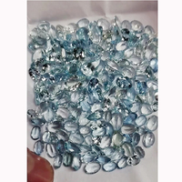 Lot de 198 pierres précieuses d'aigue-marine naturelle de haute qualité, taille poire facettée ovale, 6x4mm-7x5mm, couleur bleue, 125 carats, pour la fabrication de bijoux