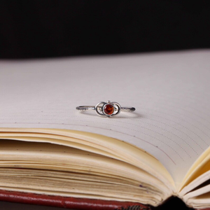 แหวนพลอยโกเมนธรรมชาติ แหวนเงินแท้ 925 ทำมือ เครื่องประดับคุณภาพสำหรับผู้หญิง แหวนของขวัญวันเกิด วันครบรอบ ราคาขายส่ง - Product Image 5