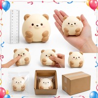 Jouet Squishy Ours Mochi à Rebond Lent Anti-Stress Sensoriel à Presser Fait Main Cadeau pour Adultes Adolescents Bureau Vente en Gros OEM