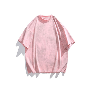 เสื้อยืดผ้าฝ้าย100% ฟอกสีกรดสำหรับผู้ชายหรูหราโลโก้วินเทจคุณภาพสูงผ้าฮิปฮอปทรงหลวมผ้าซีดจางออกแบบได้เองใส่ได้ - Product Image 5