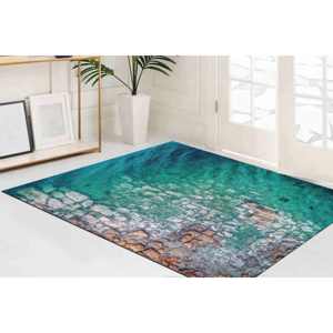 Alfombra con Vista al Océano Aboveal - Alfombra Estampada con Función Antideslizante, Alfombra de Terciopelo - Product Image 2