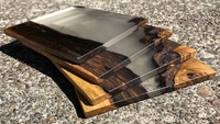 Ensemble de sous-verres en bois de noyer de 10 mm, écologiques, faits à la main, résistants à la chaleur, motifs artistiques uniques, pour table à manger, bar à café