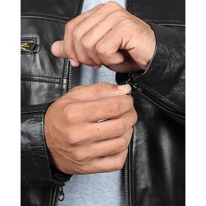 Chaqueta de cuero con estilo de moda Buena calidad La mayoría de las ventas Precio más bajo Nuevo diseño 100% Chaqueta de cuero puro para hombres - Product Image 3