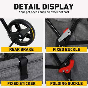 Cochecito para mascotas, proveedor de alta calidad, precio, diseño de modelo caliente, cochecito para mascotas, carrito de tela Oxford - Product Image 3