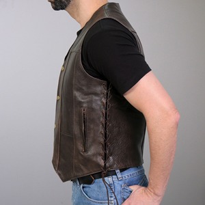 Chaleco de Motociclista Estilo Retro para Hombre MONO RIDER 'Side Lace', Impermeable, Cortavientos, Transpirable, Táctico y Protector - Product Image 4