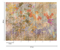 Papier peint mural en vinyle non tissé, motif floral orange et violet, fabriqué en Allemagne, moderne, résistant à l'humidité, insonorisant, pour hôpital, salle à manger, chambre