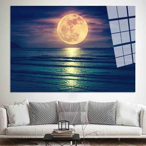 Tableau imprimé sur toile : Décoration de paysage côtier au clair de lune, ART SUR VERRE TÉRMÉRÉ - Product Image 1
