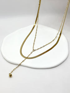 สร้อยคอเส้นใยสเตนเลสสตีลสองเส้นสำหรับฤดูร้อนสร้อยคอแฟชั่นแบบเรียบง่าย - Product Image 2