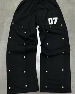 Conjunto de Pantalones y Sudadera Deportivos Personalizados con Serigrafía, Sudadera con Cremallera y Pantalones Deportivos Holgados y Acampanados - Product Image 2