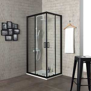ห้องอาบน้ำกระจกใสแบบมีกรอบสีดำด้าน ขนาด 70x70 ซม. หนา 6 มม. ดีไซน์สวยงาม - Product Image 1