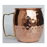 Ensemble de tasses à Moscow Mule en cuivre de qualité supérieure, vente en gros, verres à eau en cuivre pur martelé avec couvercle, écologiques, emballage personnalisé