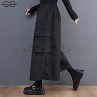 Femmes Casual Loose Wide Leg Culottes Hakama Pantalon Goth Japonais Harajuku Noir Pantalon Court Jupes Trendy Summer Fashion