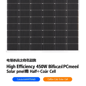 Panel Solar Monocristalino Bifacial de Alta Eficiencia de 450W con Media Celda - Product Image 2