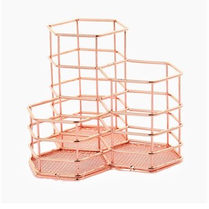 High Quality Rose <b>Gold</b> Metal Wire <b>Pen</b> Holder Direct From Moradabad Factory - Product Image 1