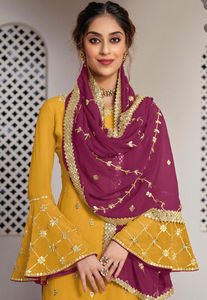 Collection Designer 2025 – Salwar Kameez en Soie pour Mariage et Soirée avec Broderie Fantaisie en Dentelle et Dupatta – Design Indien - Product Image 4