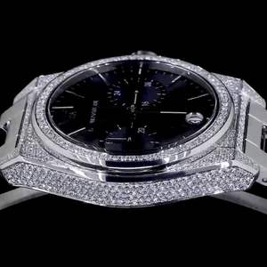 Montre de luxe à mouvement mécanique ETA, acier inoxydable, cadran analogique, verre 18 mm, design moderne, diamants cultivés en laboratoire, cadeau parfait pour homme - Product Image 3