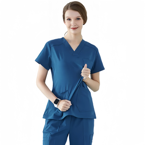 Uniformes de Licra con Cuello en V, Uniformes de Enfermería, Cómodos, Estampados, para Salón de Belleza, Médicos, Verano, Unisex, Nueva Moda - Product Image 2