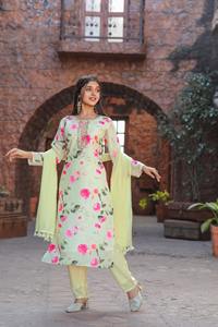 2024 <b>Teal</b> Blue Long Kurti with Lace Pleated <b>Top</b> Indian Bridesmaids Dress for Parties Summer Dress with Pockets Trending in India - Product Image 3