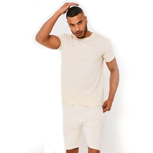 Ensemble short d'été 100% coton French Terry T-Shirt et short pour hommes Short à manches courtes Ensemble short unisexe pour hommes - Product Image 4