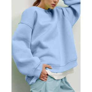 Sweat-shirt à manches longues surdimensionné OEM personnalisable pour femmes Sweats à épaules tombantes personnalisables pour femme Streetwear Sweatshirts - Product Image 2